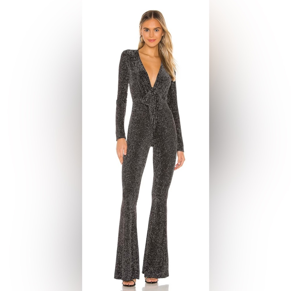 Show Me Your Mumu Martina Jumpsuit in “Dancing Queen Shine Black”